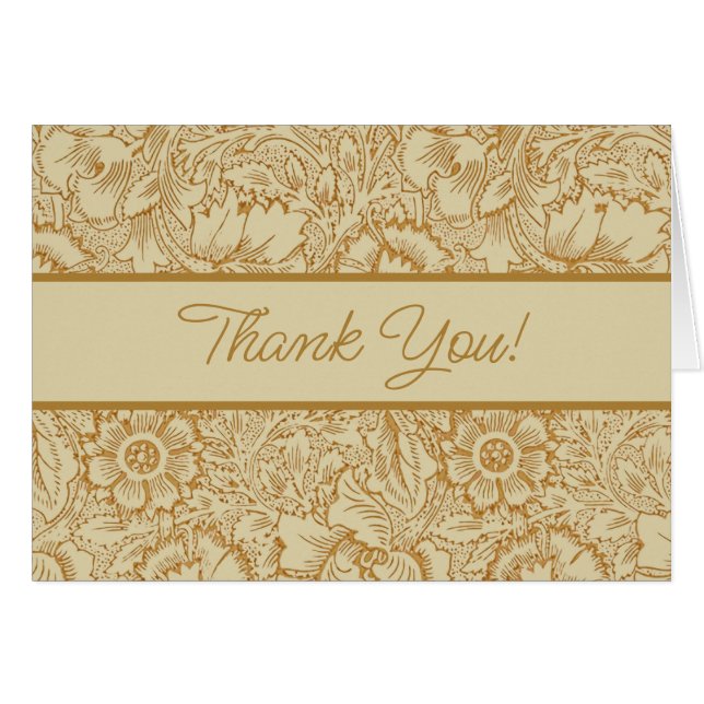 William Morris Poppy Blommigt Tapet Hälsningskort (Framsidan Horizontal)