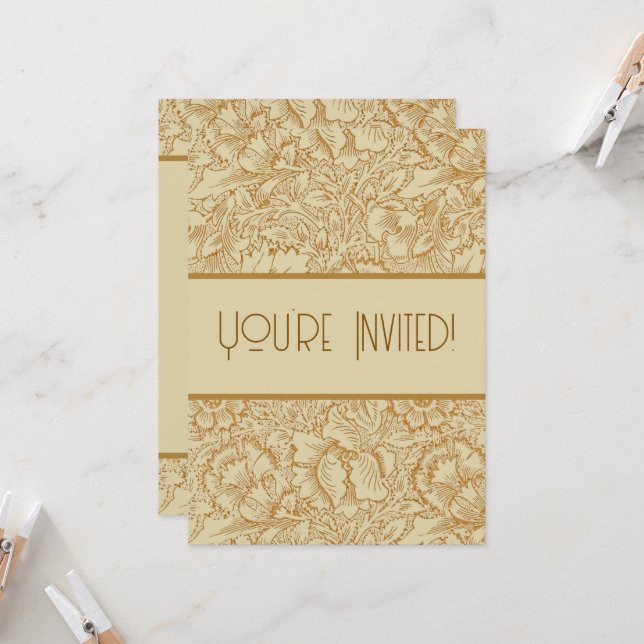 William Morris Poppy Blommigt Tapet Inbjudningar (Fram/Back In Situ)