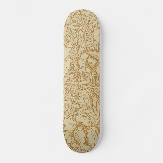 William Morris Poppy Blommigt Tapet Mini Skateboard Bräda 18,5 Cm (Framsida)