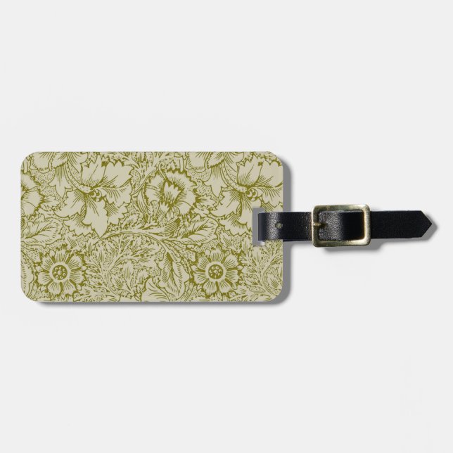 William Morris Poppy Classic Blommigt Grönt Bagagebricka (Horisontell Framsida)