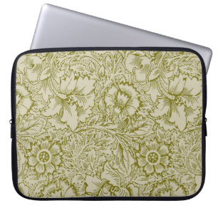 William Morris Poppy Classic Blommigt Grönt Laptop Fodral