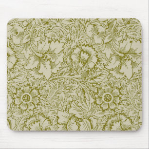 William Morris Poppy Classic Blommigt Grönt Musmatta