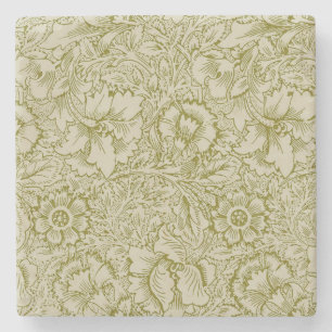 William Morris Poppy Classic Blommigt Grönt Stenunderlägg