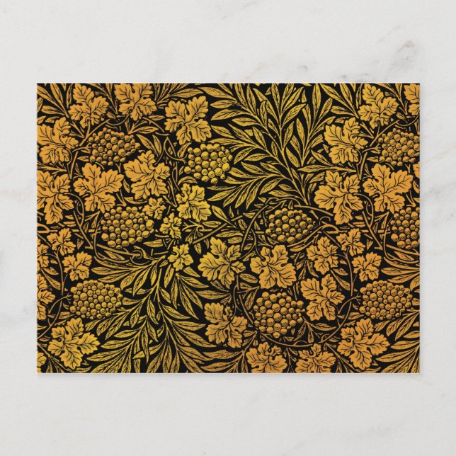 William Morris populär mönster, Golden Blommigt Vykort (Framsida)