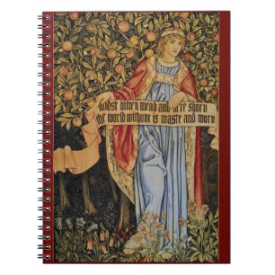 William Morris Pre-Raphaelite bärbar dator Anteckningsbok Med Spiral