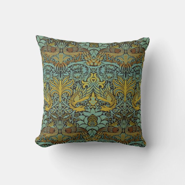 William Morris Pre-Raphaelite Dragon Pillow Kudde (Framsida)