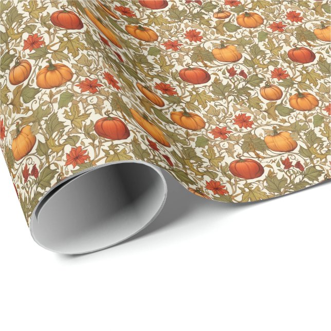 William Morris Pumpa Thanksgiving Höst Presentpapper (Rullad Hörn)