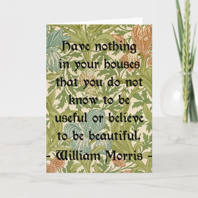 William Morris Quotation om Beauty and Function Kort (Framsida)
