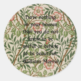 William Morris Quote Runt Klistermärke