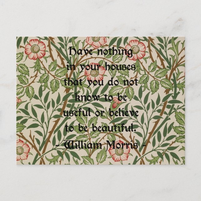 William Morris Quote Vykort (Framsida)