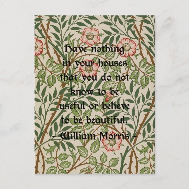William Morris Quote Vykort (Framsida)