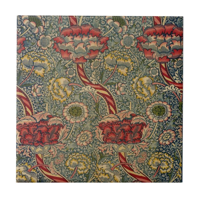 William * Morris Rand och Flowers | Kakelplatta (Framsidan)