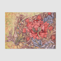 William Morris RED FLOWER-papperet