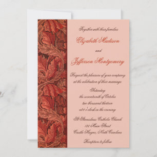 William Morris Red Lövs bröllopsinbjudan Inbjudningar
