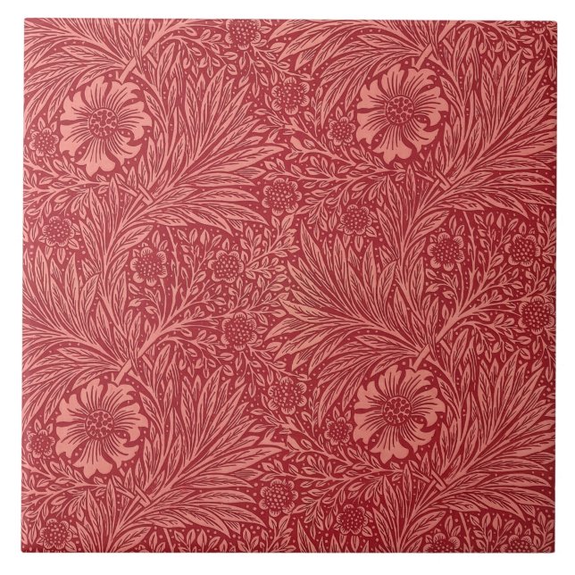 William Morris Red Marigold Mönster Kakelplatta (Framsidan)