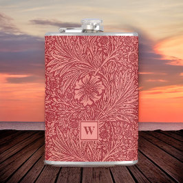 William Morris Red Marigold Mönster med Initial Fickplunta