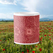 William Morris Red Marigold Mönster med Initial