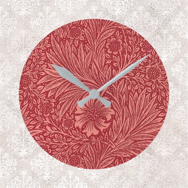 William Morris Red Marigold Mönster Rund Klocka (Skapare uppladdad)
