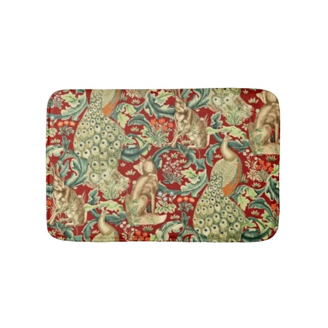 William Morris Red Mönster Forest Badrumsmatta (Framsidan)