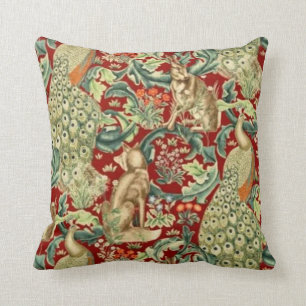 William Morris Red Mönster Forest Kudde