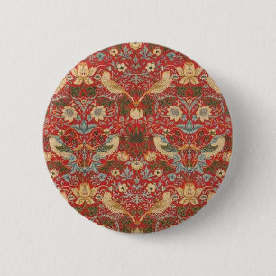 William Morris Red Strawberry Thief Knapp