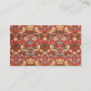 William Morris Red Strawberry Thief Visitkort