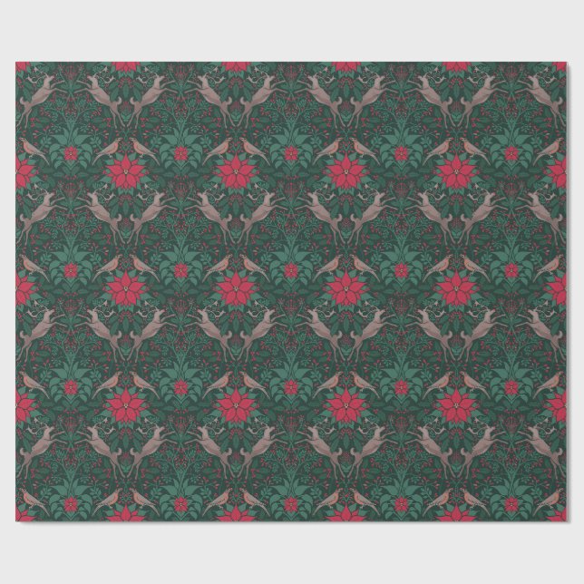 William Morris Ren Jul Damast Presentpapper (Platt)