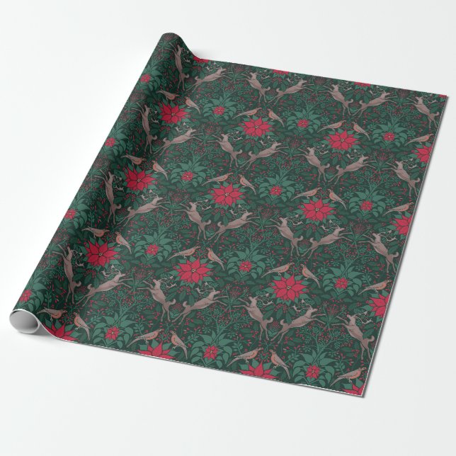 William Morris Ren Jul Damast Presentpapper (Utrullad)