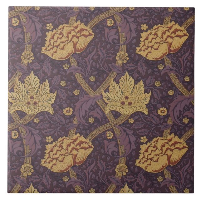 William Morris Rik Plum Färgad Windrush Kakelplatta (Framsidan)