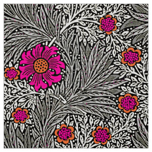 William Morris ringblomma, grått/grå färg och v Tyg