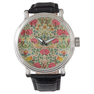 William Morris Ro Blommigt Chintz Rosa Armbandsur