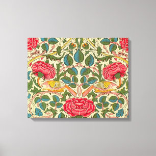 William Morris Ro Blommigt Chintz Rosa Canvastryck