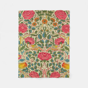 William Morris Ro Blommigt Chintz Rosa Fleecefilt