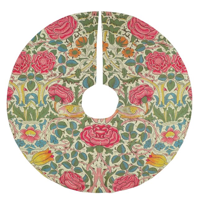 William Morris Ro Blommigt Chintz Rosa Julgransmatta Borstad Polyester (Framsidan)