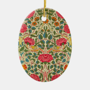 William Morris Ro Blommigt Chintz Rosa Julgransprydnad Keramik