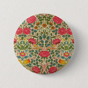 William Morris Ro Blommigt Chintz Rosa Knapp