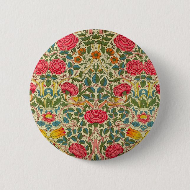 William Morris Ro Blommigt Chintz Rosa Knapp (Framsida)