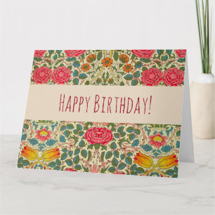 William Morris Ro Blommigt Chintz Rosa Kort
