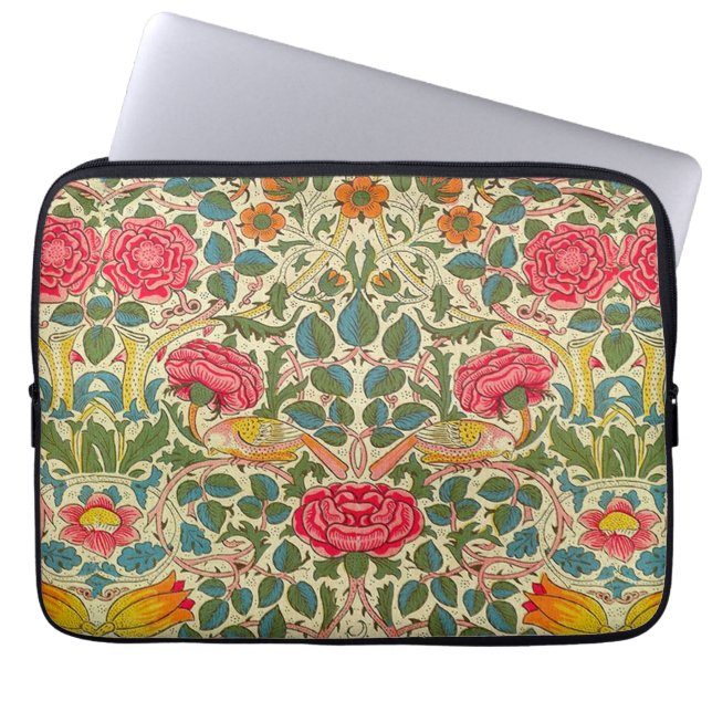 William Morris Ro Blommigt Chintz Rosa Laptop Fodral (Framsidan)