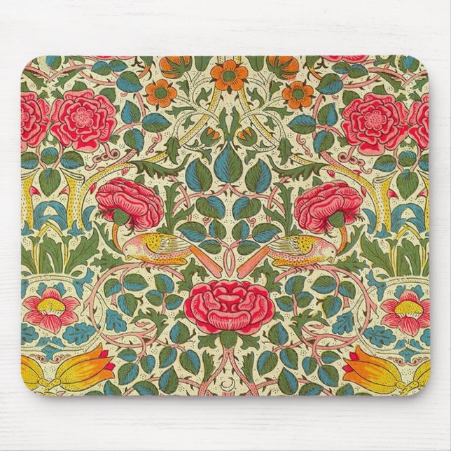 William Morris Ro Blommigt Chintz Rosa Musmatta (Framsidan)