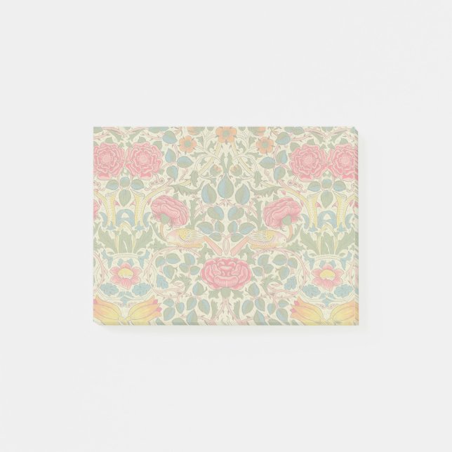 William Morris Ro Blommigt Chintz Rosa Post-it Block (Framsida)