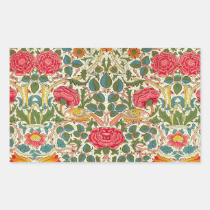 William Morris Ro Blommigt Chintz Rosa Rektangulärt Klistermärke