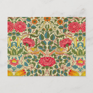 William Morris Ro Blommigt Chintz Rosa Vykort