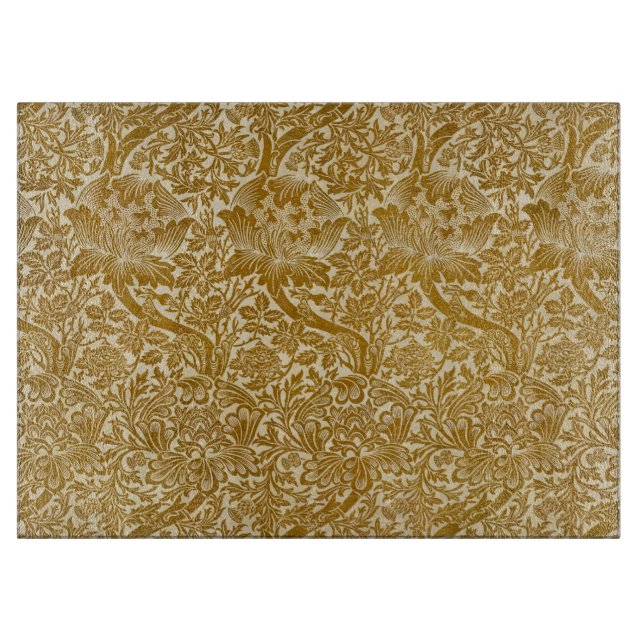 William Morris Ro & Thistle Blommigt Golden (Framsidan)
