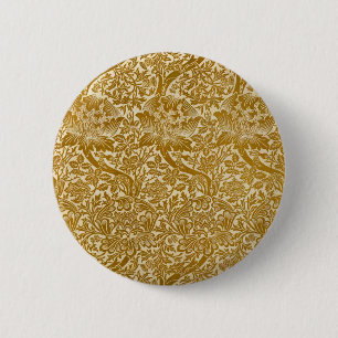 William Morris Ro & Thistle Blommigt Golden Knapp