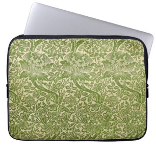 William Morris Ro & Thistle Blommigt Grönt Laptop Fodral