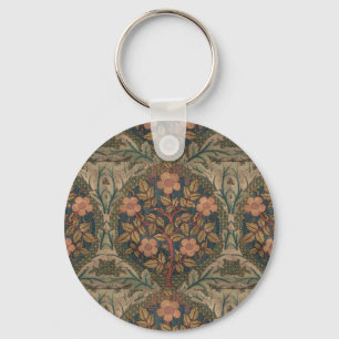 William Morris Ro Wandan Vintage Blommar Ro Nyckelring