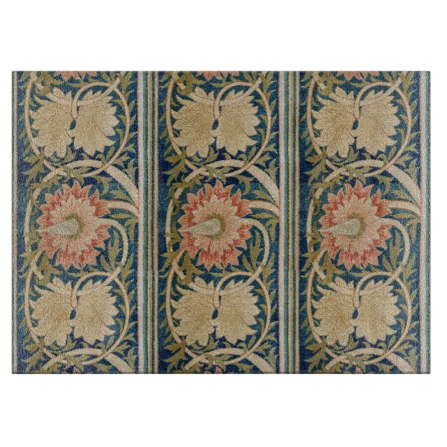 William Morris Rosa Blommig Sidenbroderi Antik (Framsidan)