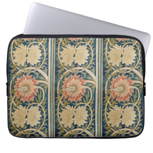 William Morris Rosa Blommig Sidenbroderi Antik Laptop Fodral