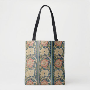 William Morris Rosa Blommig Sidenbroderi Antik Tygkasse